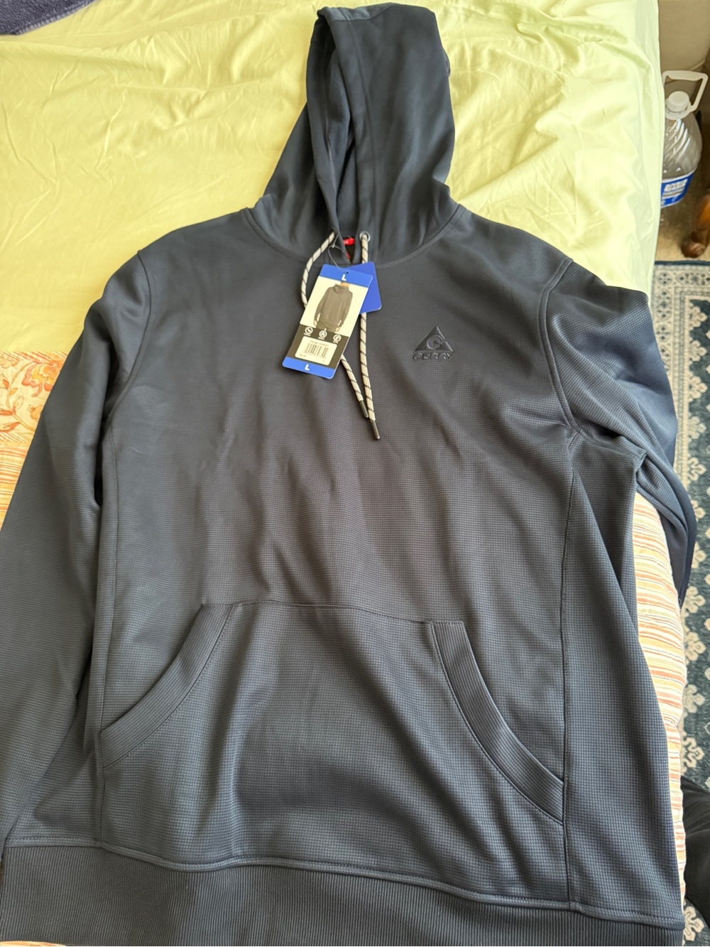 Men's Dark Navy Performance Hooded Pullover - Apex (Logo)